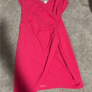 Elegant Pink Wrap Dress